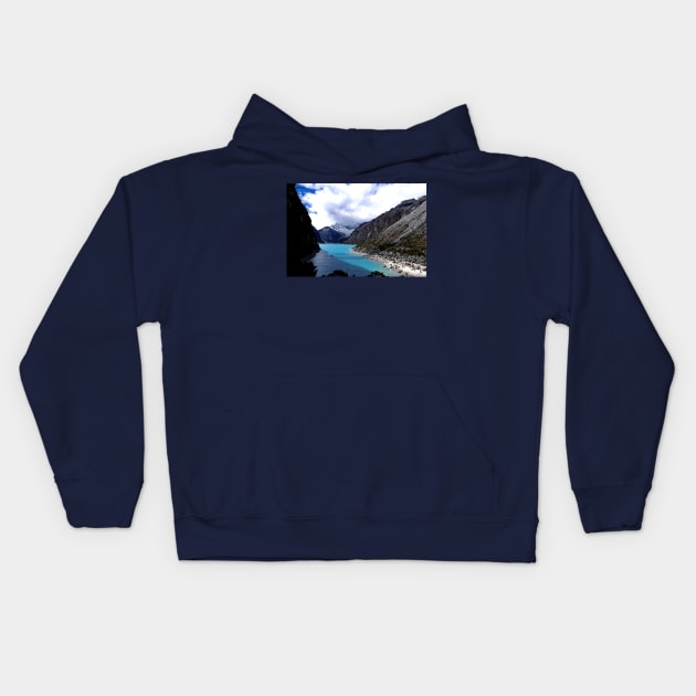 Beautiful turquoise blue Glacial lake. Kids Hoodie by stevepaint